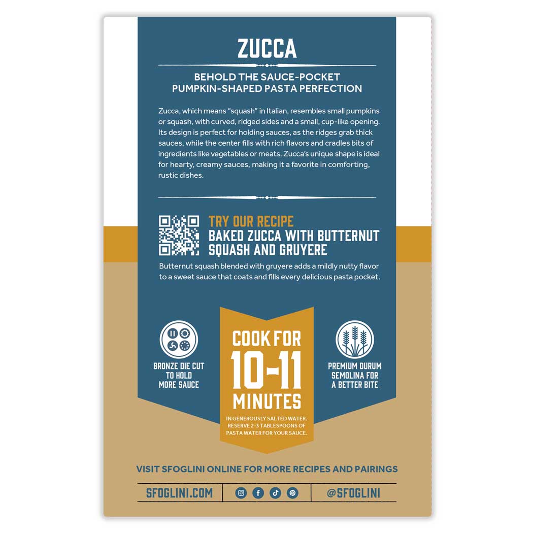 Sfoglini - Zucca, Organic Durum Semolina Pasta