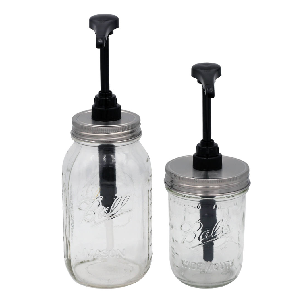 Mason Jar Lifestyle - Food Grade Dispenser Pump for Mason Jars: Stainless steel lid / Wide mouth