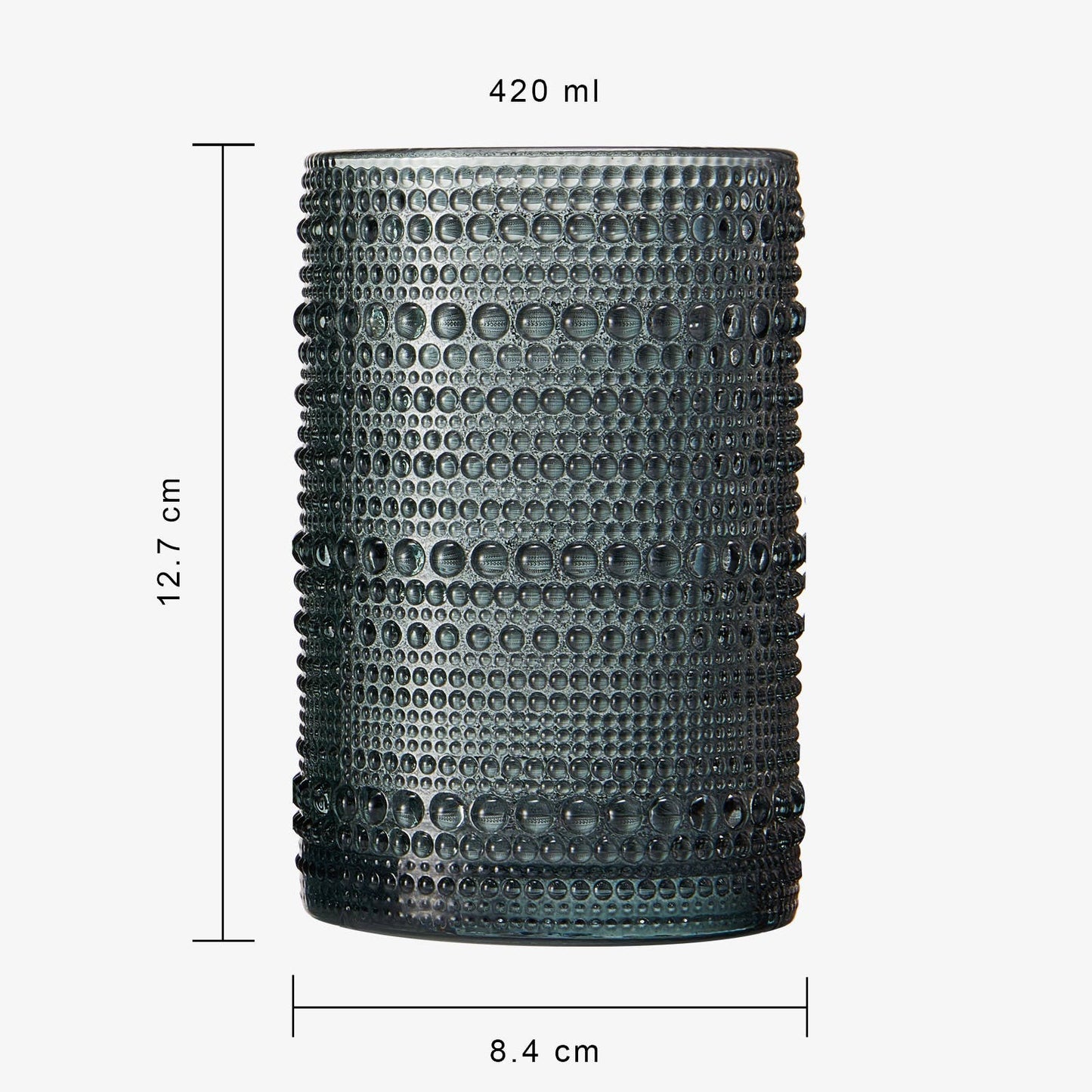 The Wine Savant- Beaded Hobnail Highball Drinking Glasses 14 OZ