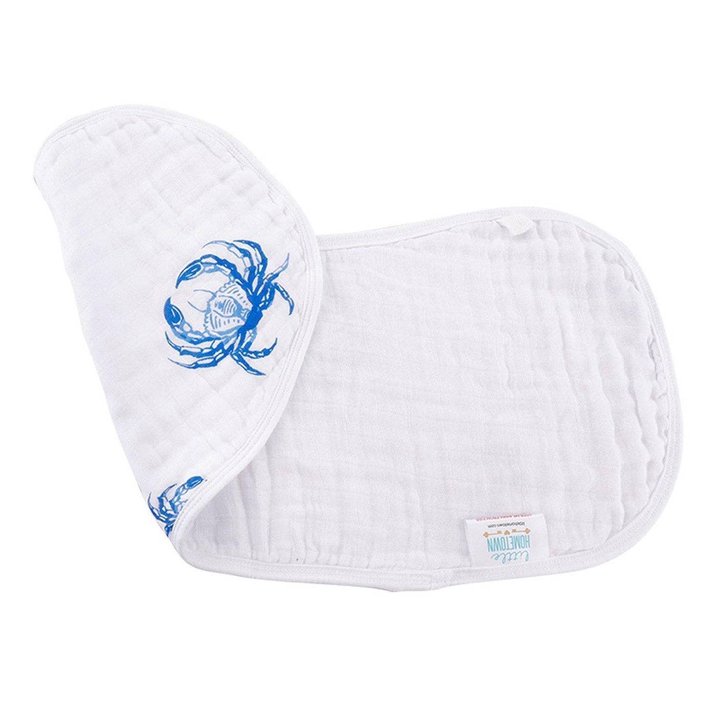 Baby Burp Cloth & Bib Combo: Blue Crab