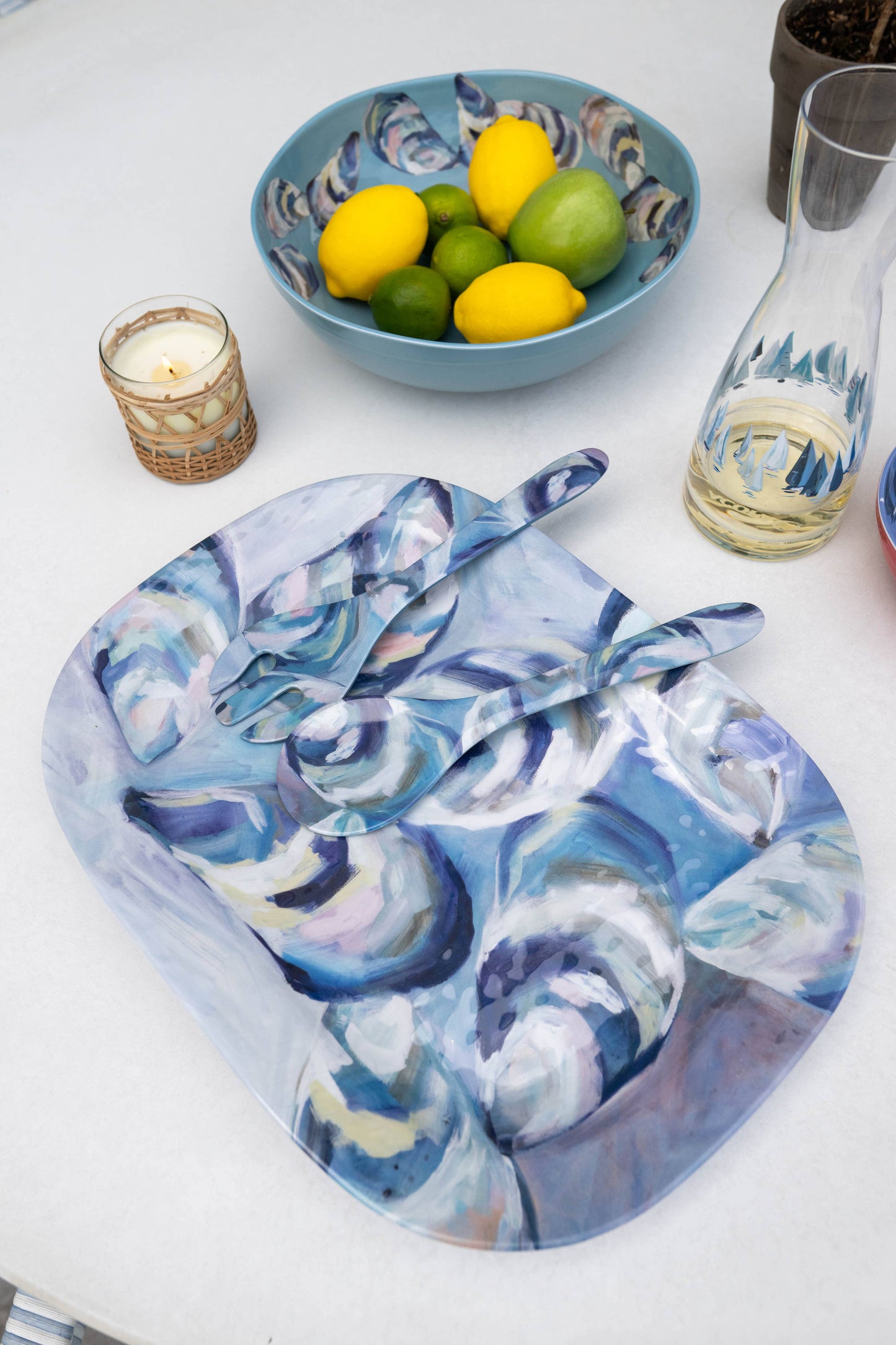 Kim Hovell Flowing Shells Melamine Serving Bowl