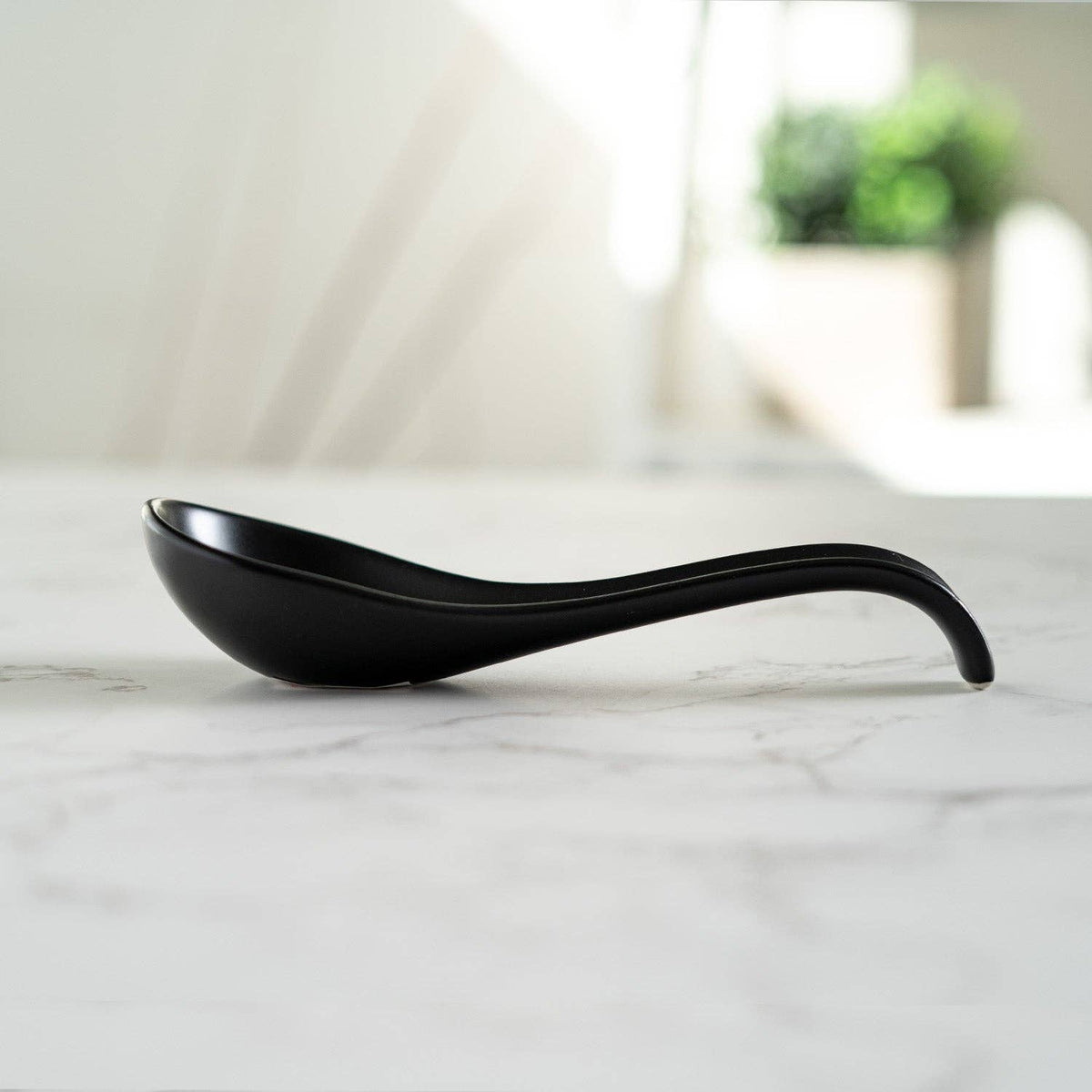 5.9" Porcelain Soup Spoon Black