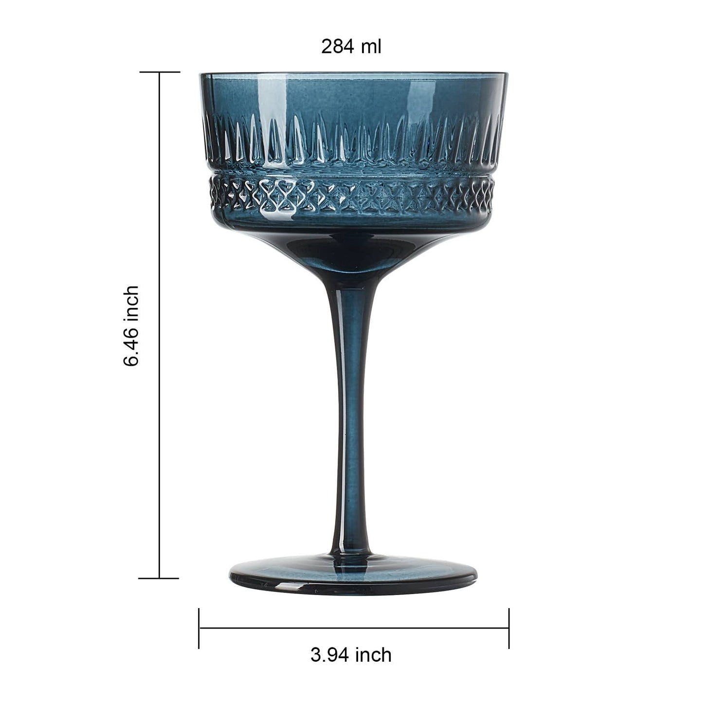 Elegant Vintage Art Deco Coupe Glasses - Muted Crystal Collection| 9.6OZ