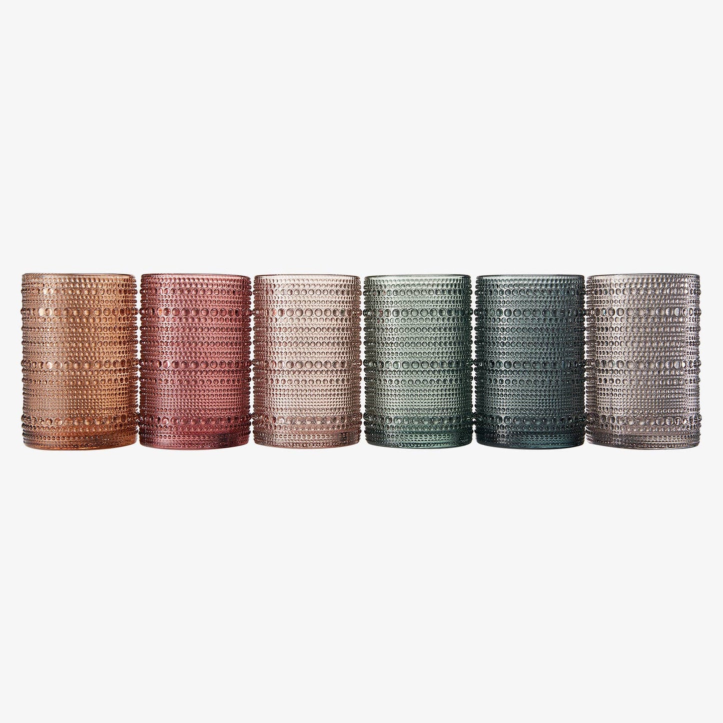 The Wine Savant- Beaded Hobnail Highball Drinking Glasses 14 OZ