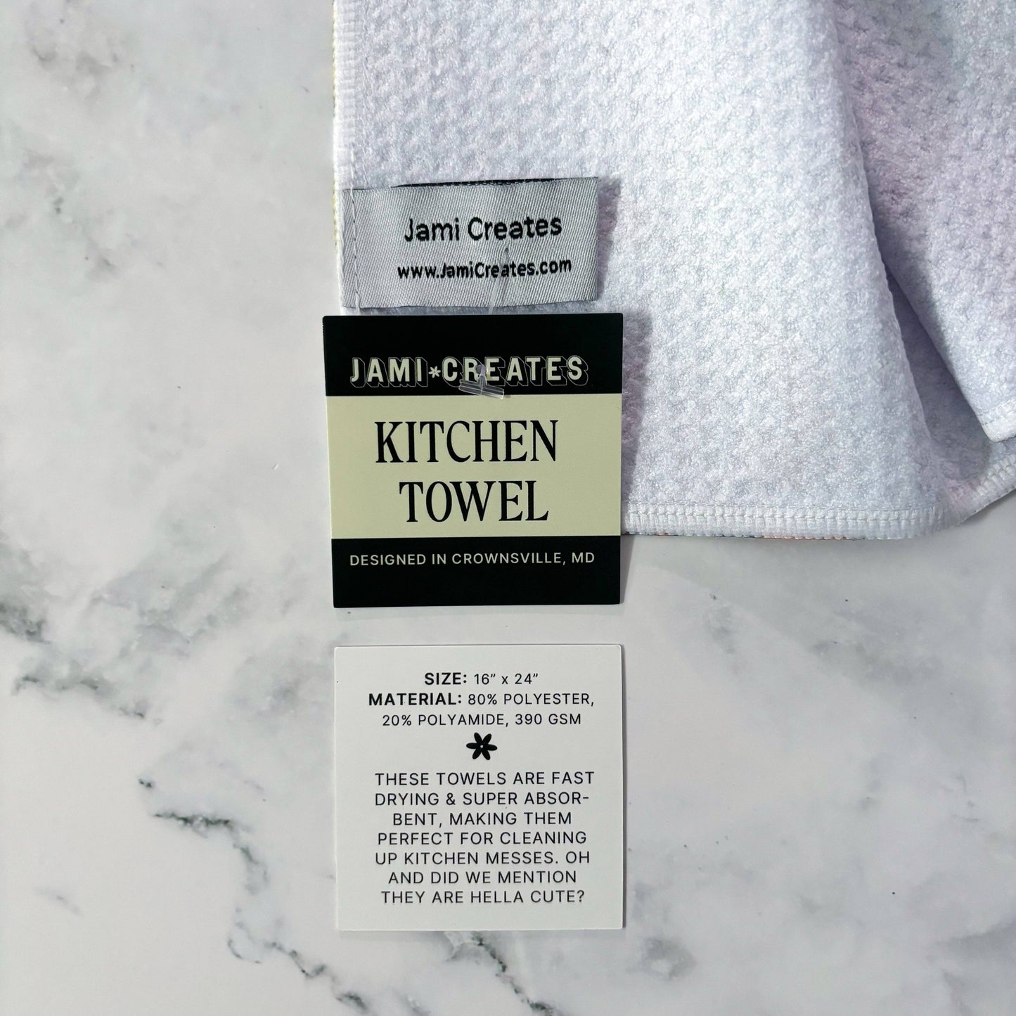 Jami Creates - Baltimore Ravens Patterned Waffle Kitchen Dish Towel: Without a belly band