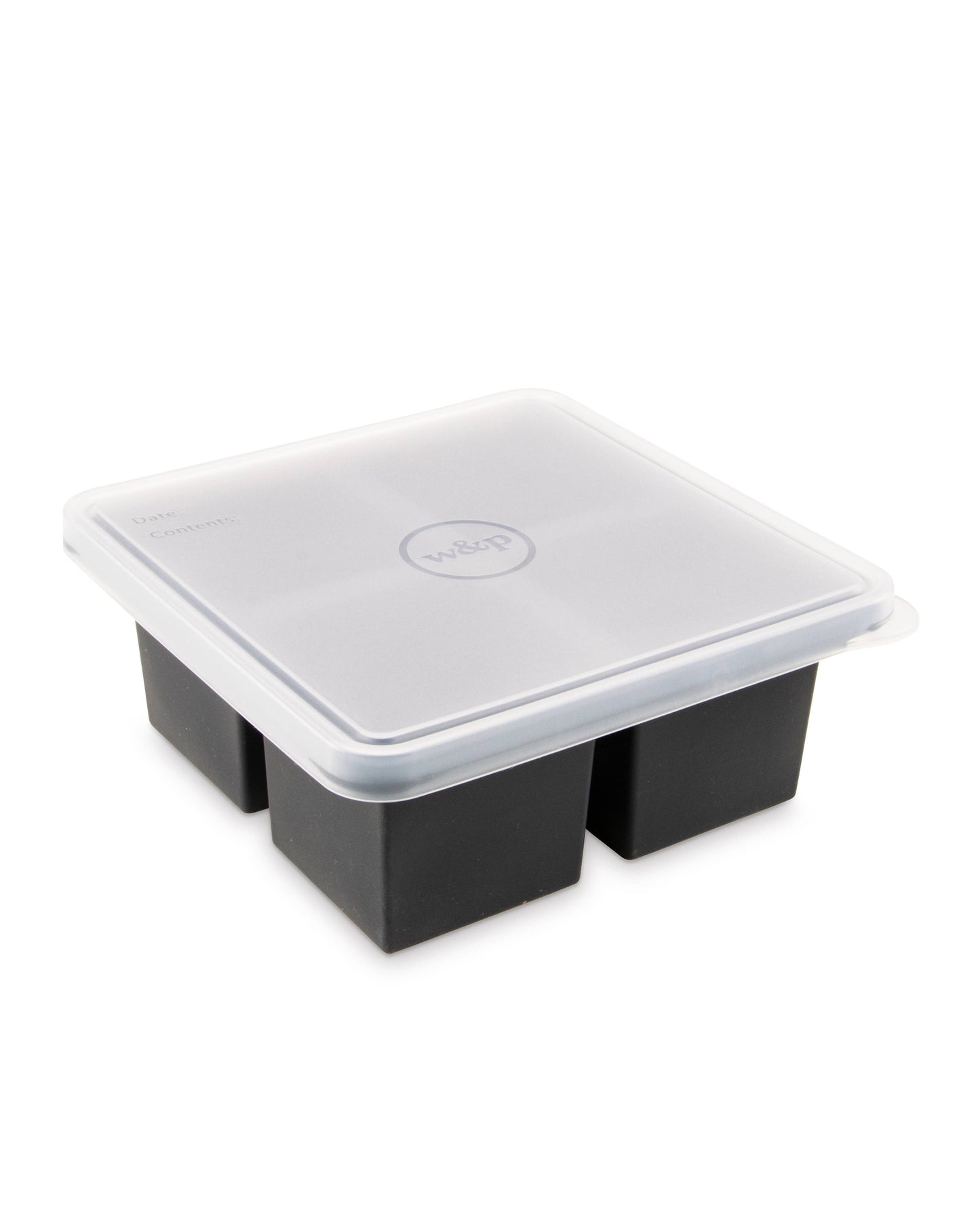 W&P - Cup Cube Silicone Food Storage Meal Prep: Charcoal / 6 Cube