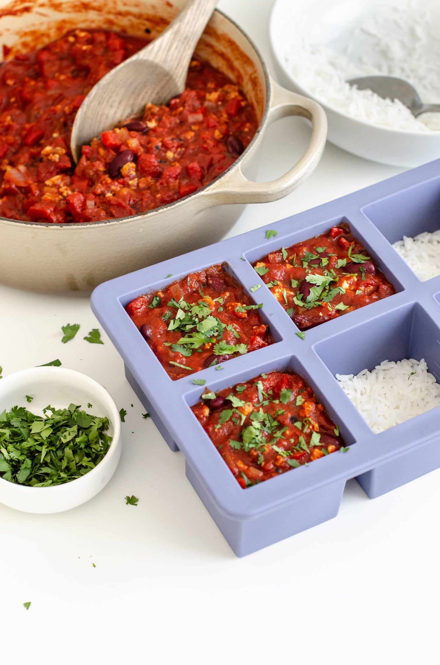 W&P - Cup Cube Silicone Food Storage Meal Prep: Charcoal / 6 Cube
