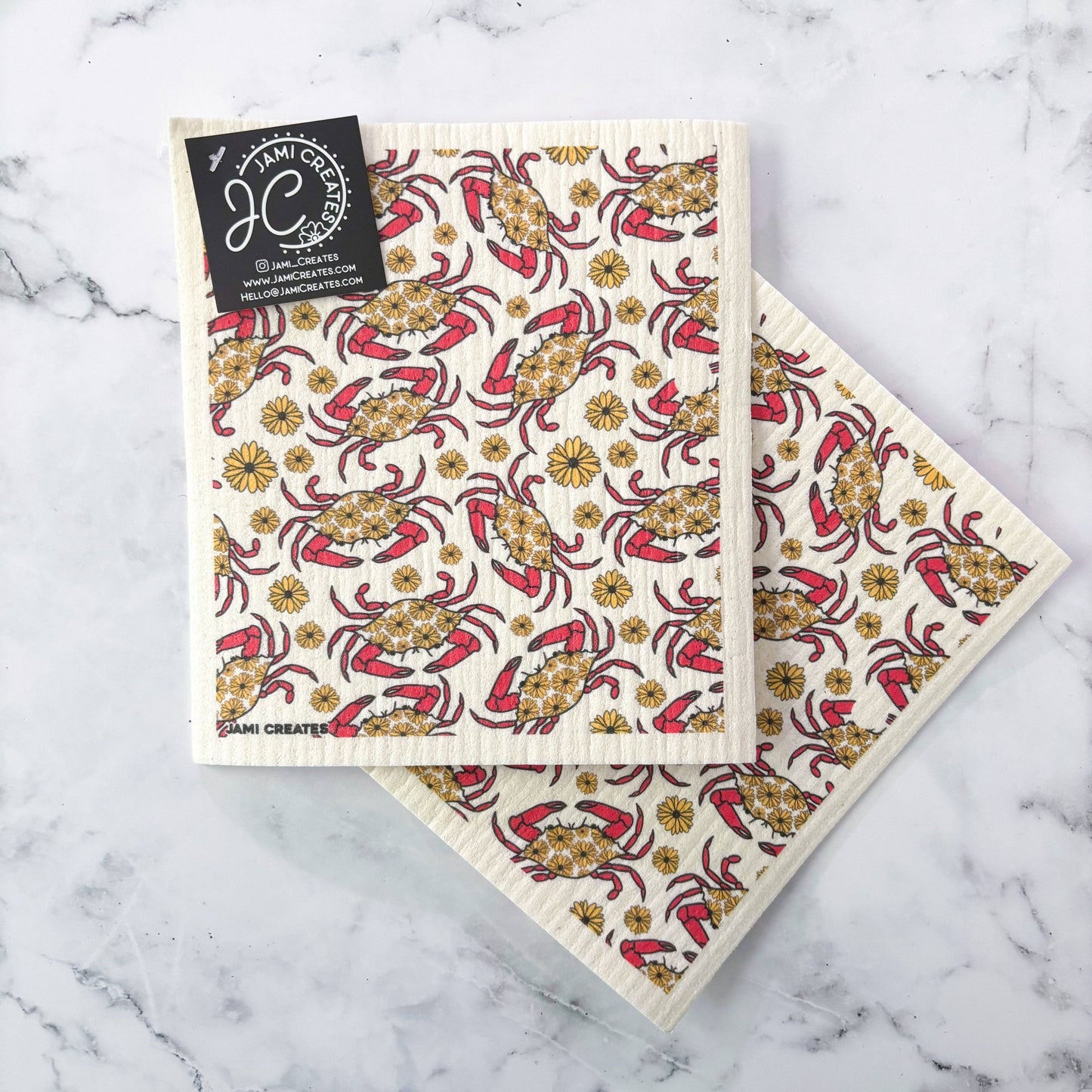 Jami Creates - Maryland Red Crab Swedish Dish Cloth