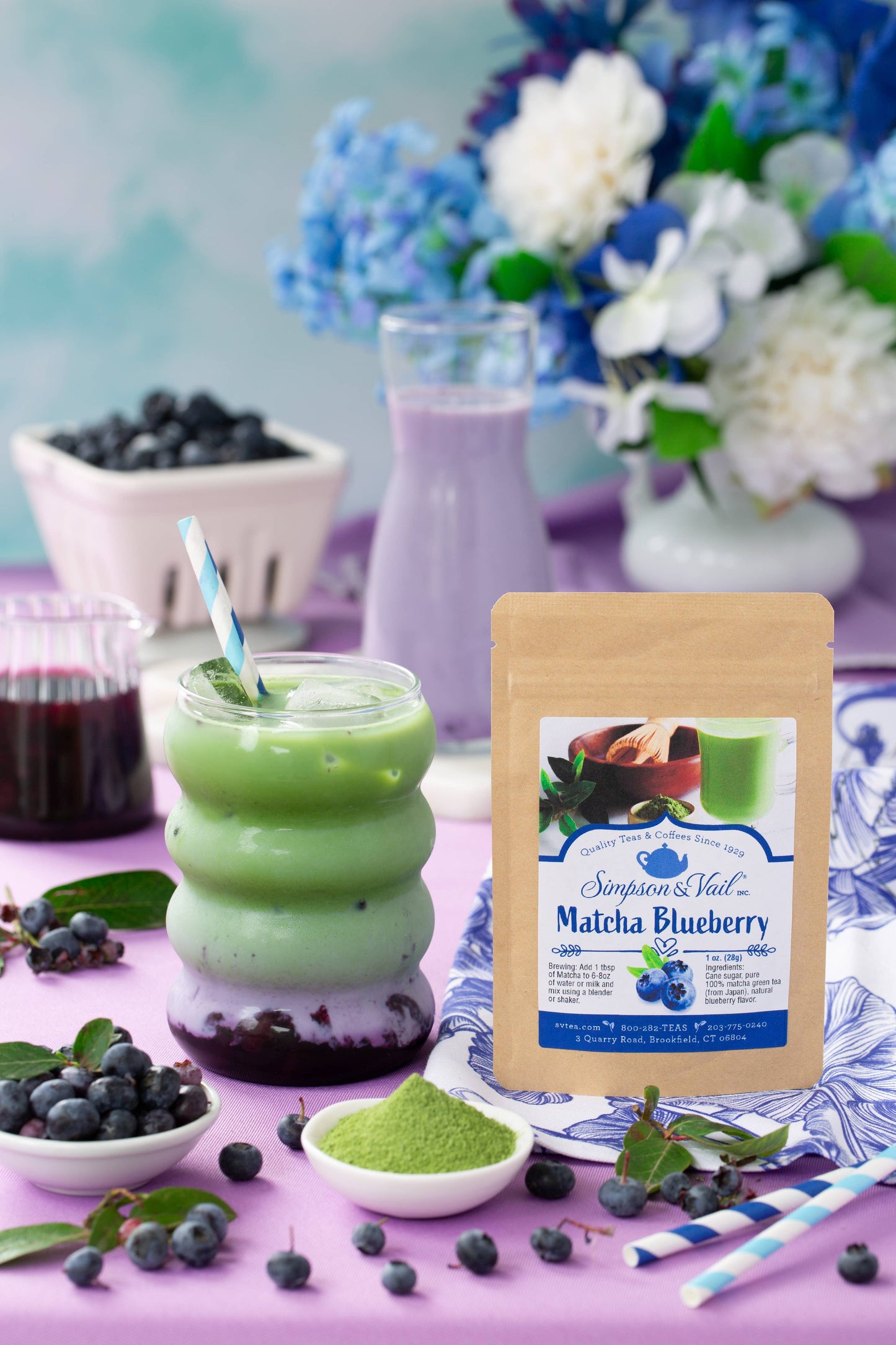 Matcha Powdered Green Tea - Blueberry: 4OZ