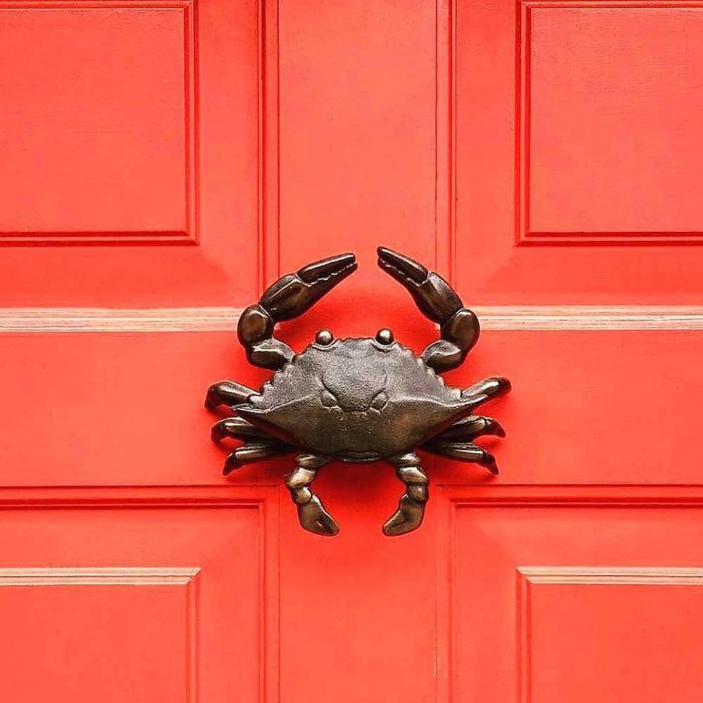 Michael Healy Designs - Crab Door Knocker: 4.5H x 5.25W / Nickel Silver