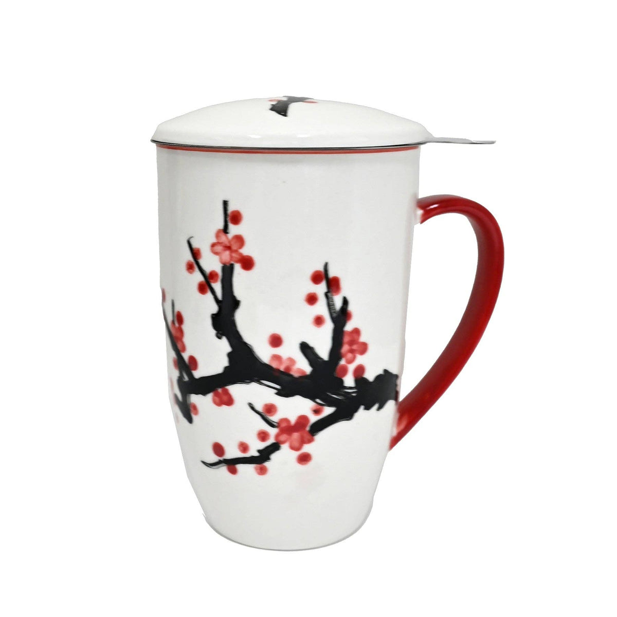 Sakura Cherry Blossoms 15 oz Tea Mug with Lid & Inf