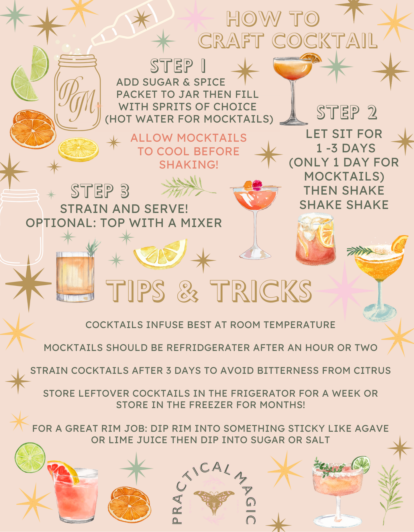 Moon Magic Martini Craft Cocktail Infusion Drink Kit -Jar: Small