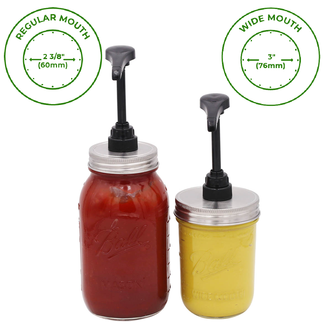 Mason Jar Lifestyle - Food Grade Dispenser Pump for Mason Jars: Stainless steel lid / Wide mouth