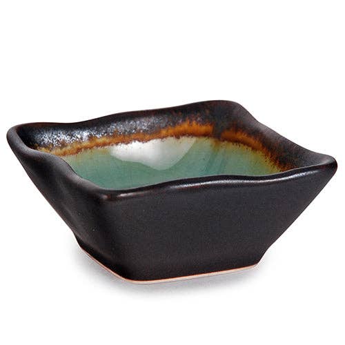 Midori Kanyu 2.75" Square Porcelain Sauce Dish | Small Dipping Dish