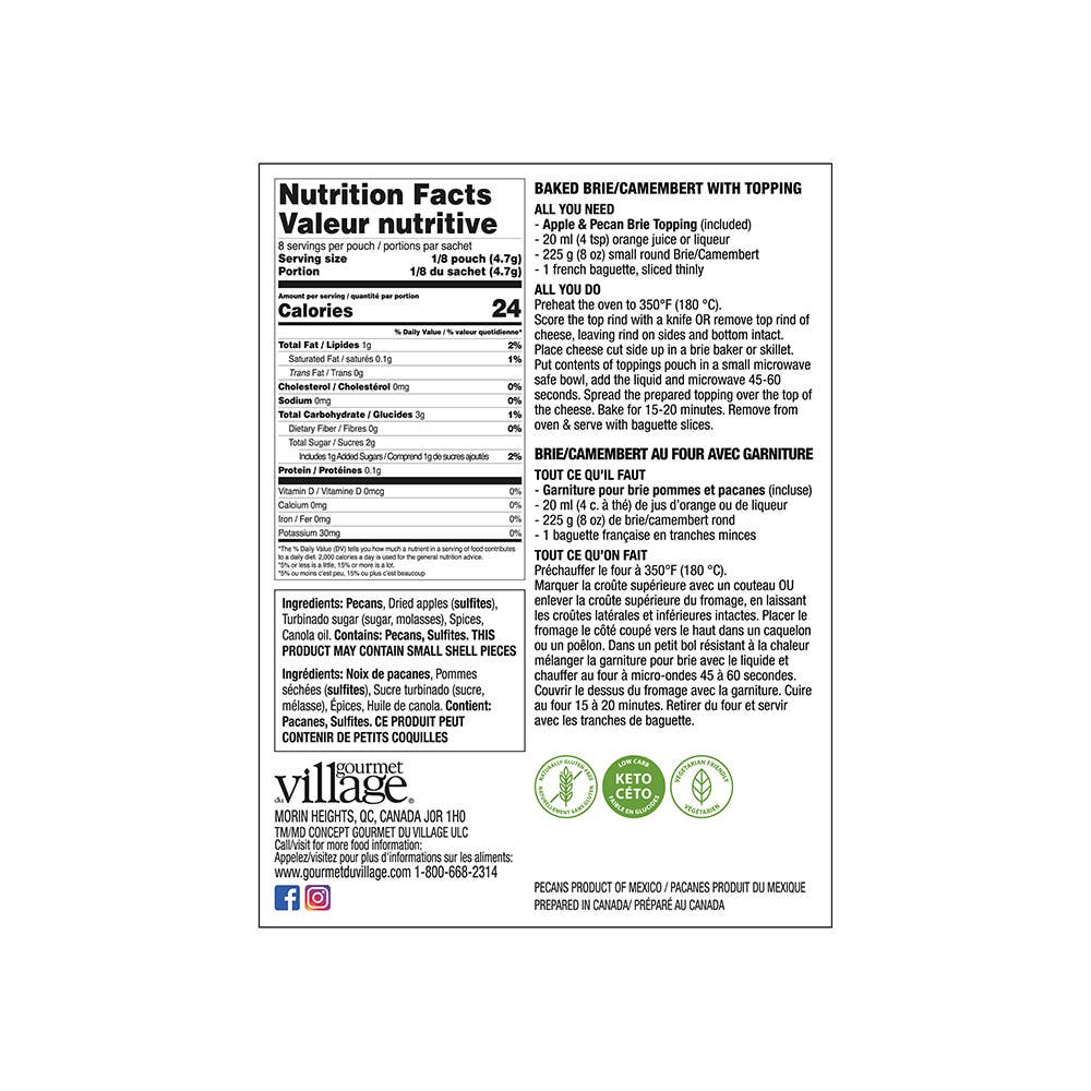 Gourmet Du Village - Brie Topping Mix Apple Pecan