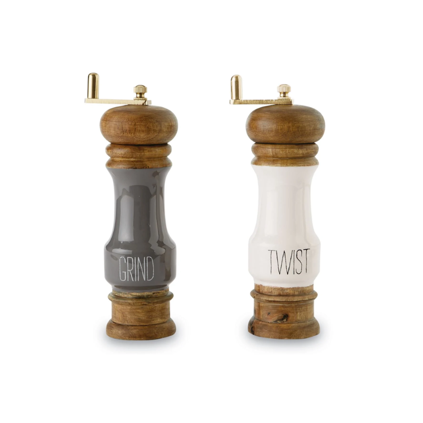 Enamel Salt & Pepper Grinder Set
