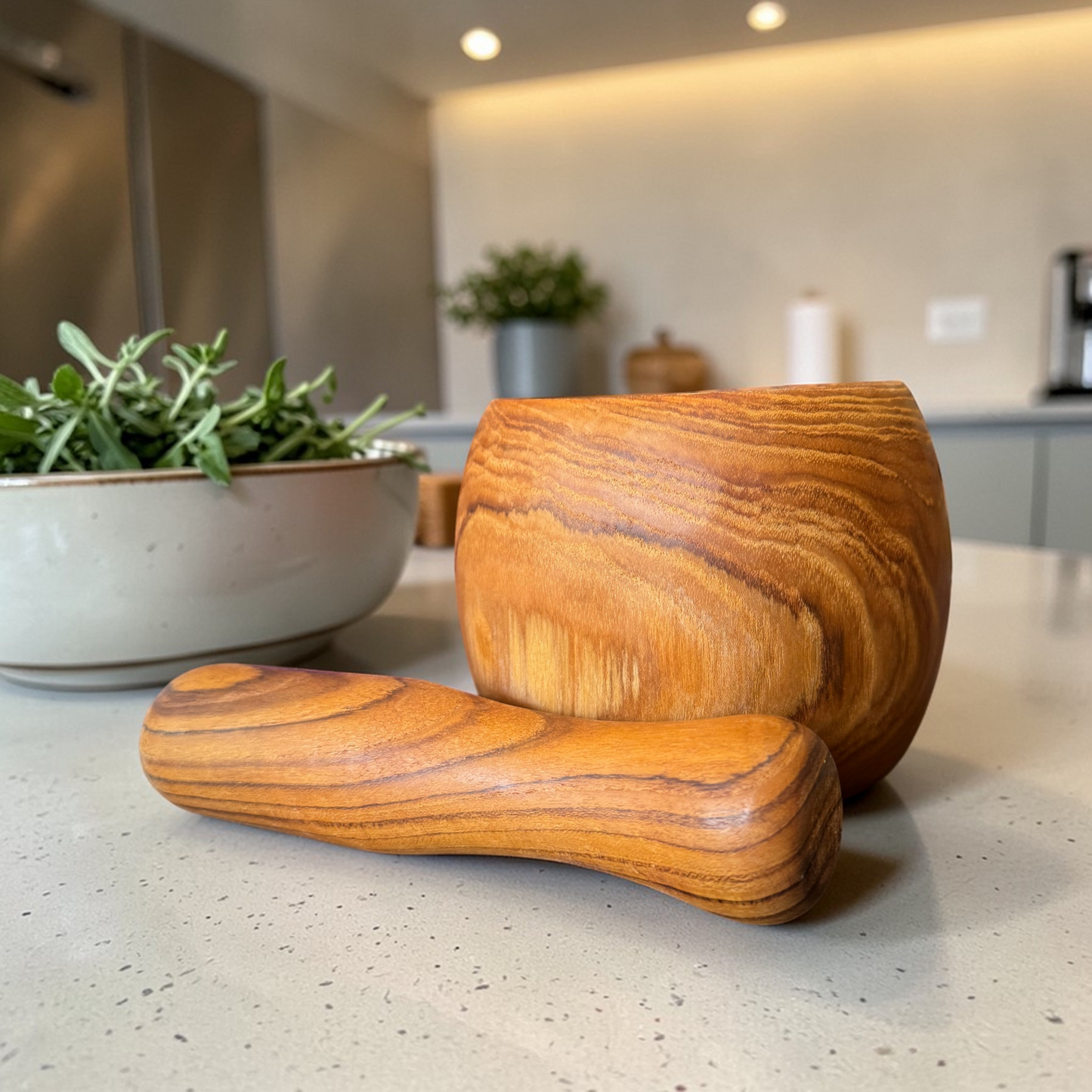Teak Mortar and Pestle