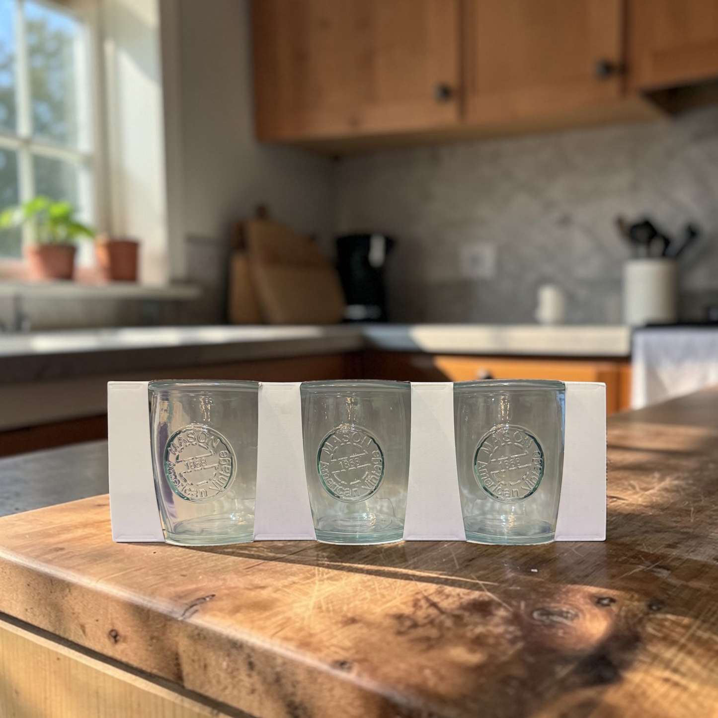 Grant Howard Mason Vintage 12oz Glass Tumblers – Set of 3