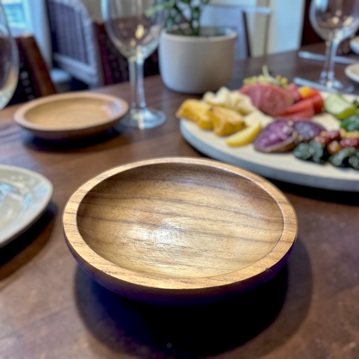 4" Teak Dipping Bowl - Handcrafted in Bali