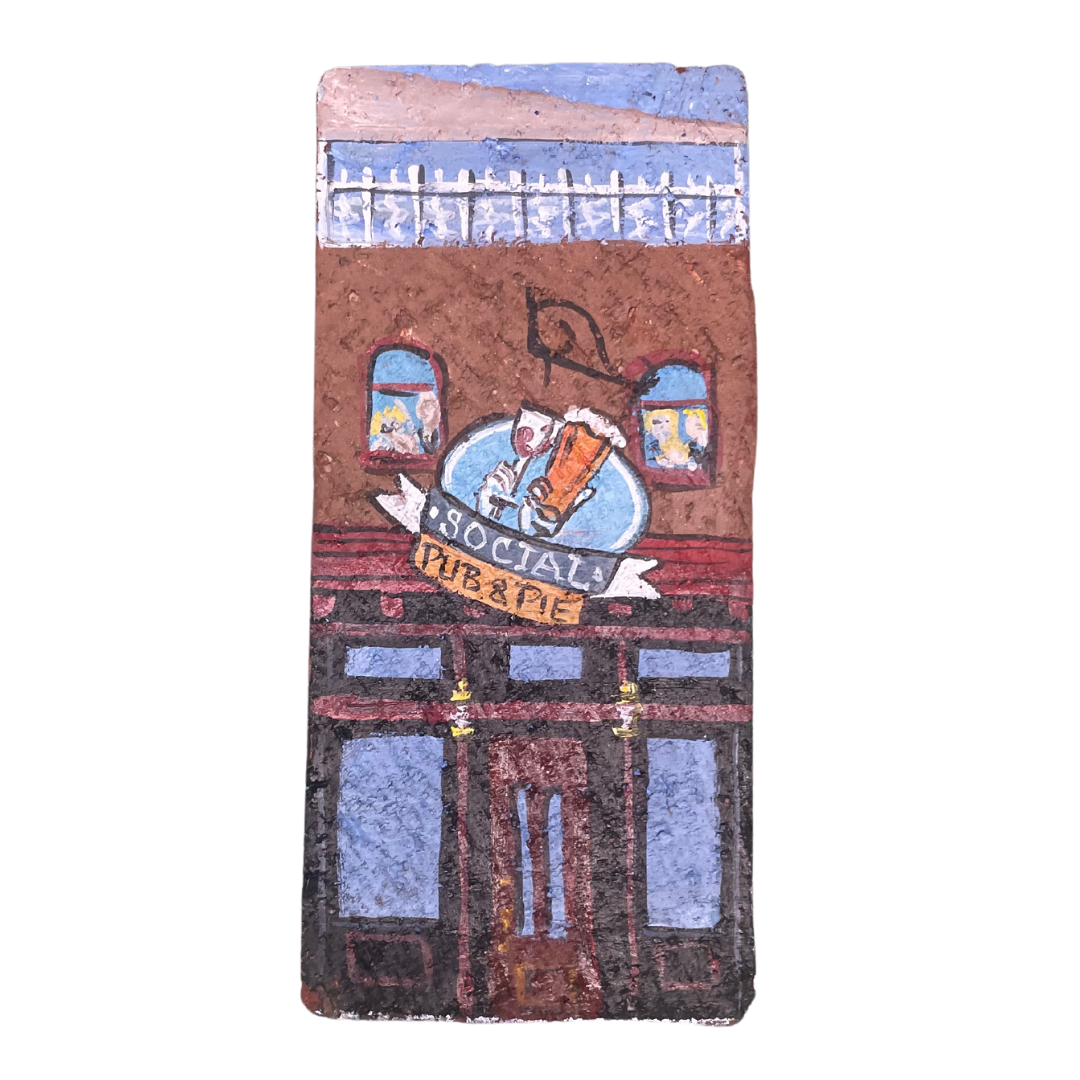 Linda Amtmann Hand Painted Brick - Social Pub & Pie