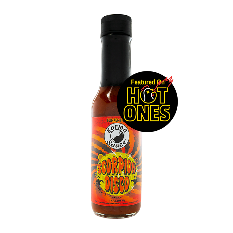Karma Sauce Scorpion Disco Featured on Hot Ones The Seasoned Olive