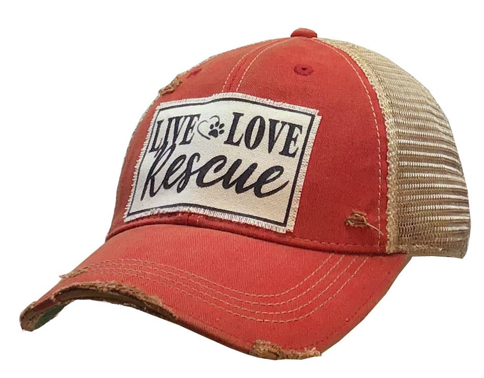 Vintage Life - Live Love Rescue Distressed Trucker Cap