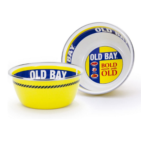 Golden Rabbit Old Bay Enamel Salad Bowl