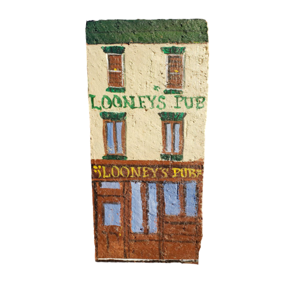 Linda Amtmann Hand Painted Brick - Looney's Pub