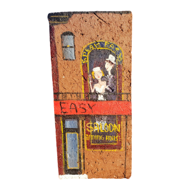 Linda Amtmann Hand Painted Brick- Speak Easy Saloon