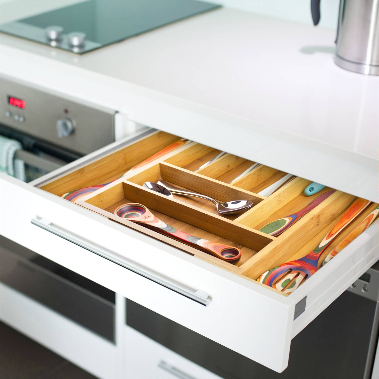 Totally Bamboo - Expandable Bamboo Flatware and Utensil Drawer Organizer