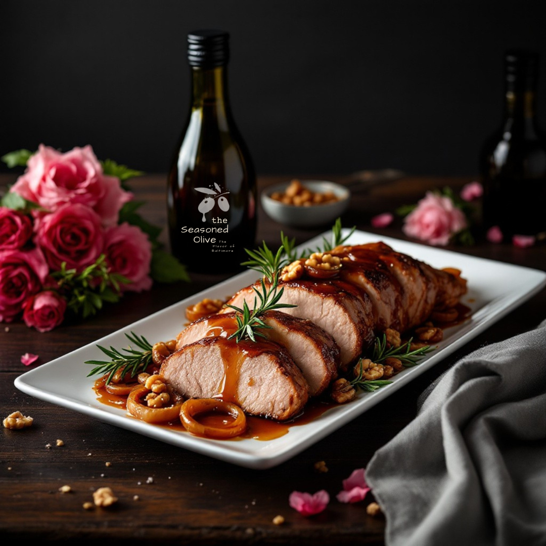Bourbon Walnut Glazed Pork Tenderloin