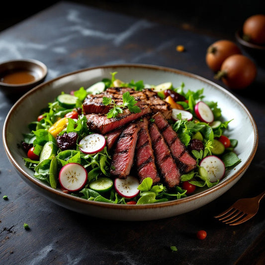 Herb Steak Salad with Honey Ginger Balsamic Vinaigrette