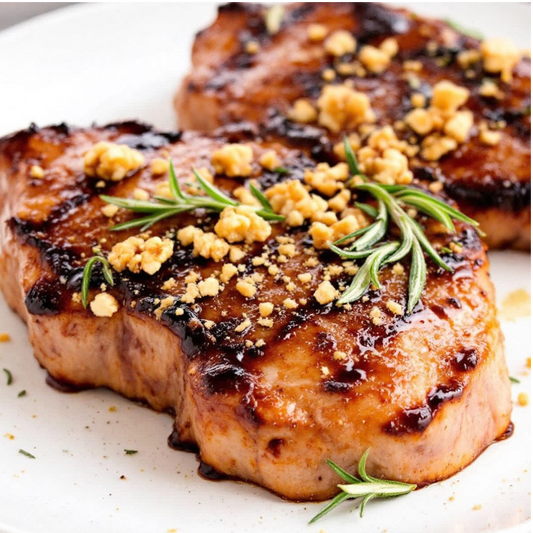 Maple Walnut Balsamic Glazed Pork Chops-Warming Hints of Spring