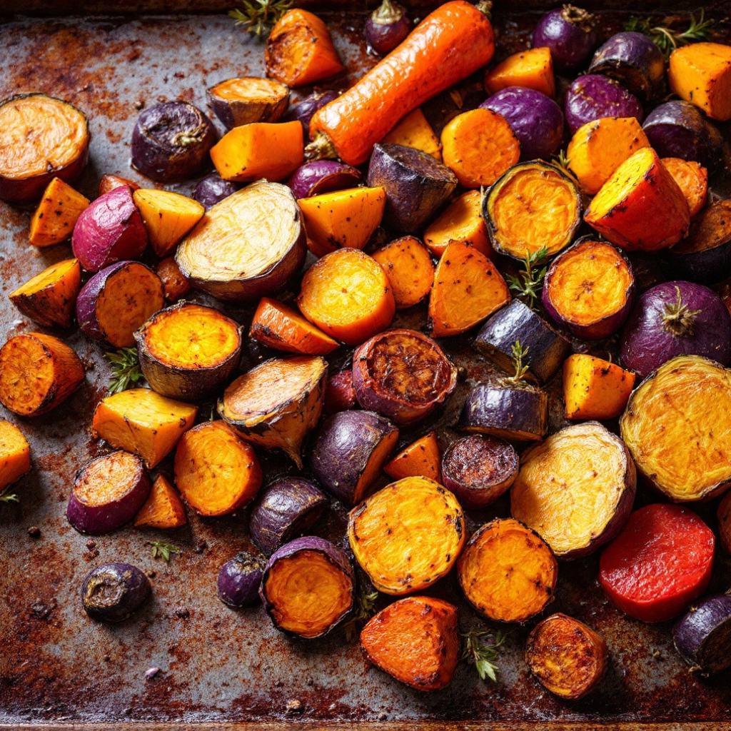 Roasted Root Vegetables with Maple Walnut Glaze