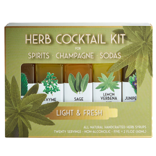 Floral Elixir Co. - Light & Fresh Herb Cocktail Kit. 5-Pack Herb Syrups.
