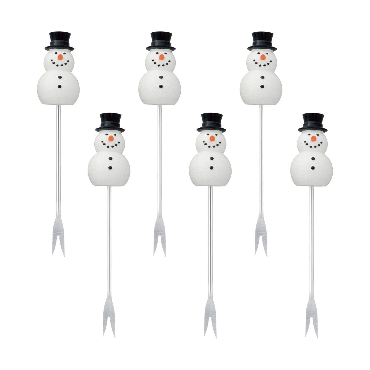 6-Piece Snowman Cocktail Pick Set