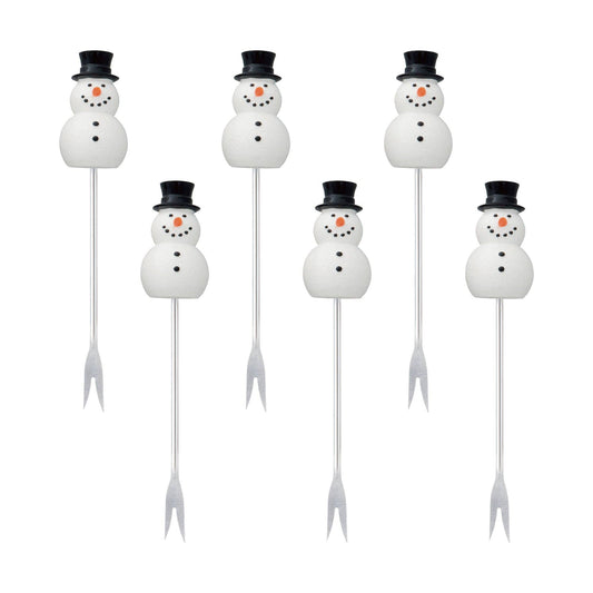 6-Piece Snowman Cocktail Pick Set
