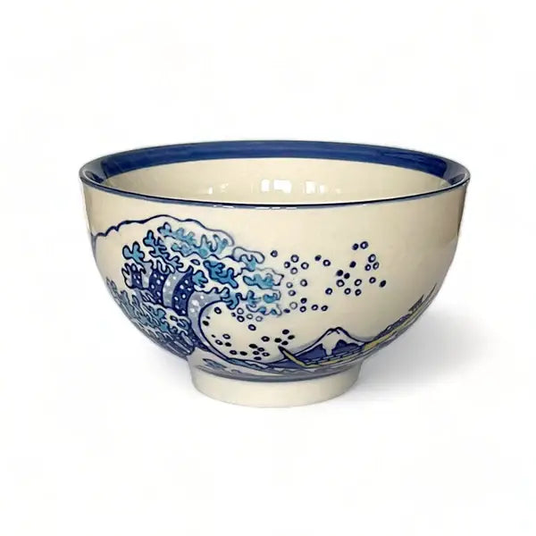 Great Wave 4.5"Dia Porcelain Rice Bowl