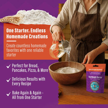 Organic, Non-GMO Sourdough Starter | Freeze Dried |  12gm