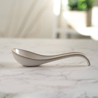 5.9"L Porcelain Soup Spoon White (10/240)