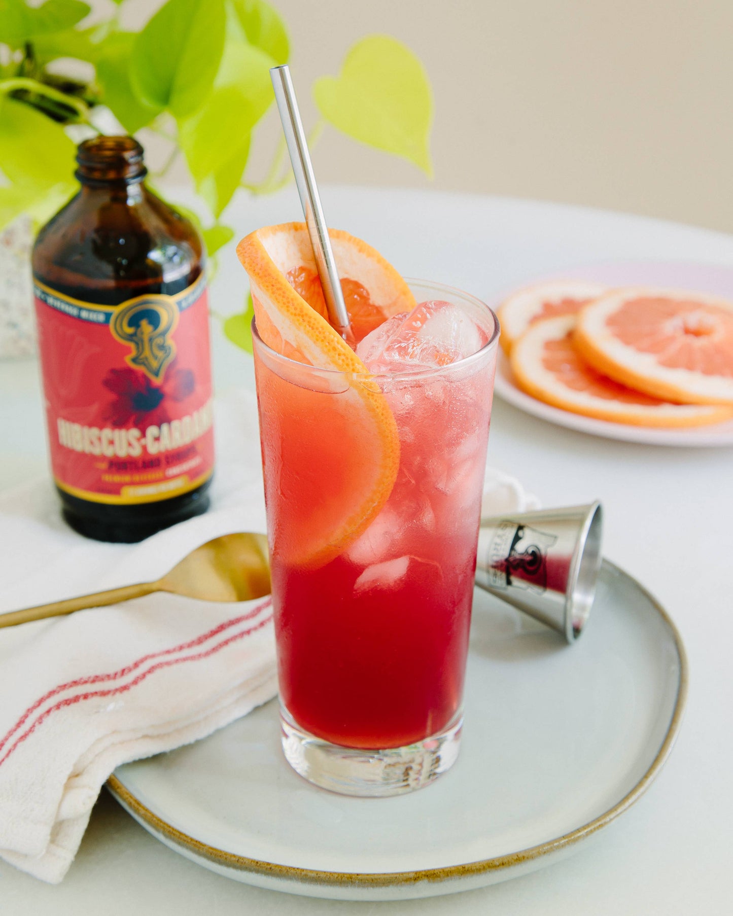 Portland Syrups | Hibiscus Cardamom Syrup 12oz  - cocktail / mocktail mixer