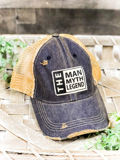 Vintage Life - The Man The Myth The Legend Distressed Trucker Cap