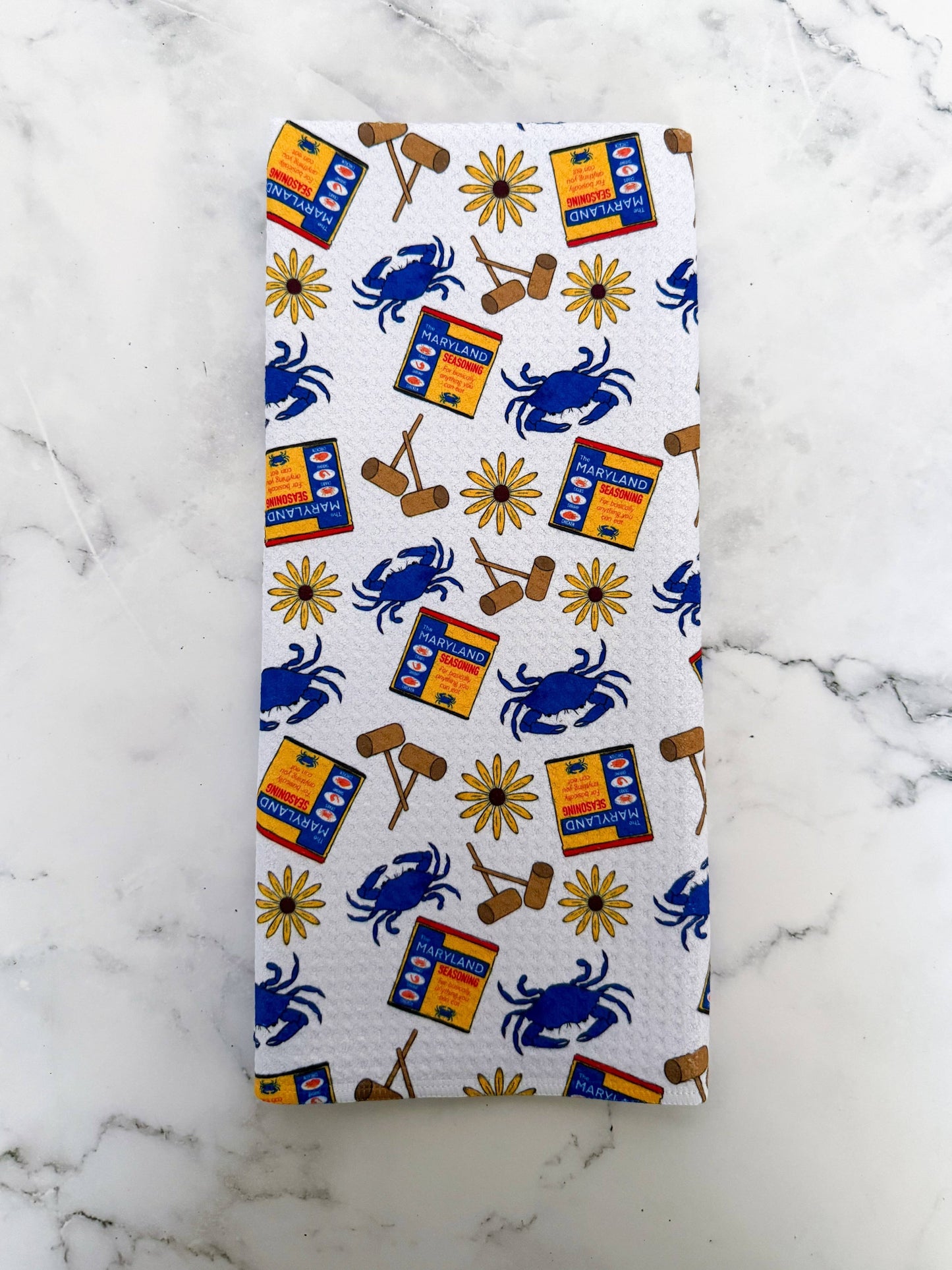 Maryland Seasoning Crab Feast Kitchen Dish Towel