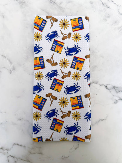 Maryland Seasoning Crab Feast Kitchen Dish Towel