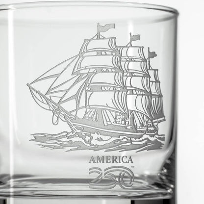 America250™ Tall Ship 10oz On the Rocks Whiskey Glass