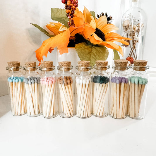 Moonlight Makers - Fancy Safety Matches in Glass Vial - 8 COLORS
