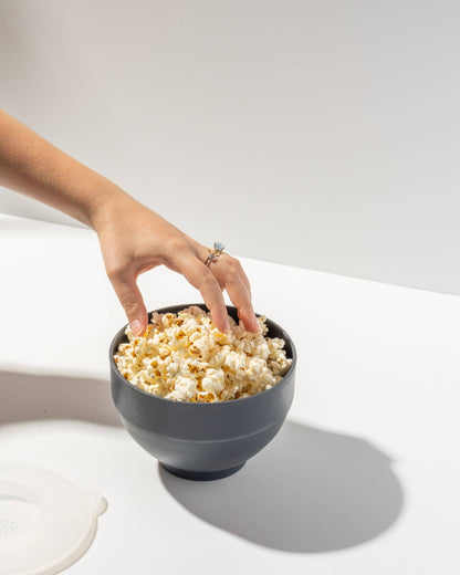W&P - Personal Size Popcorn Popper - Silicone Reusable Maker: Charcoal