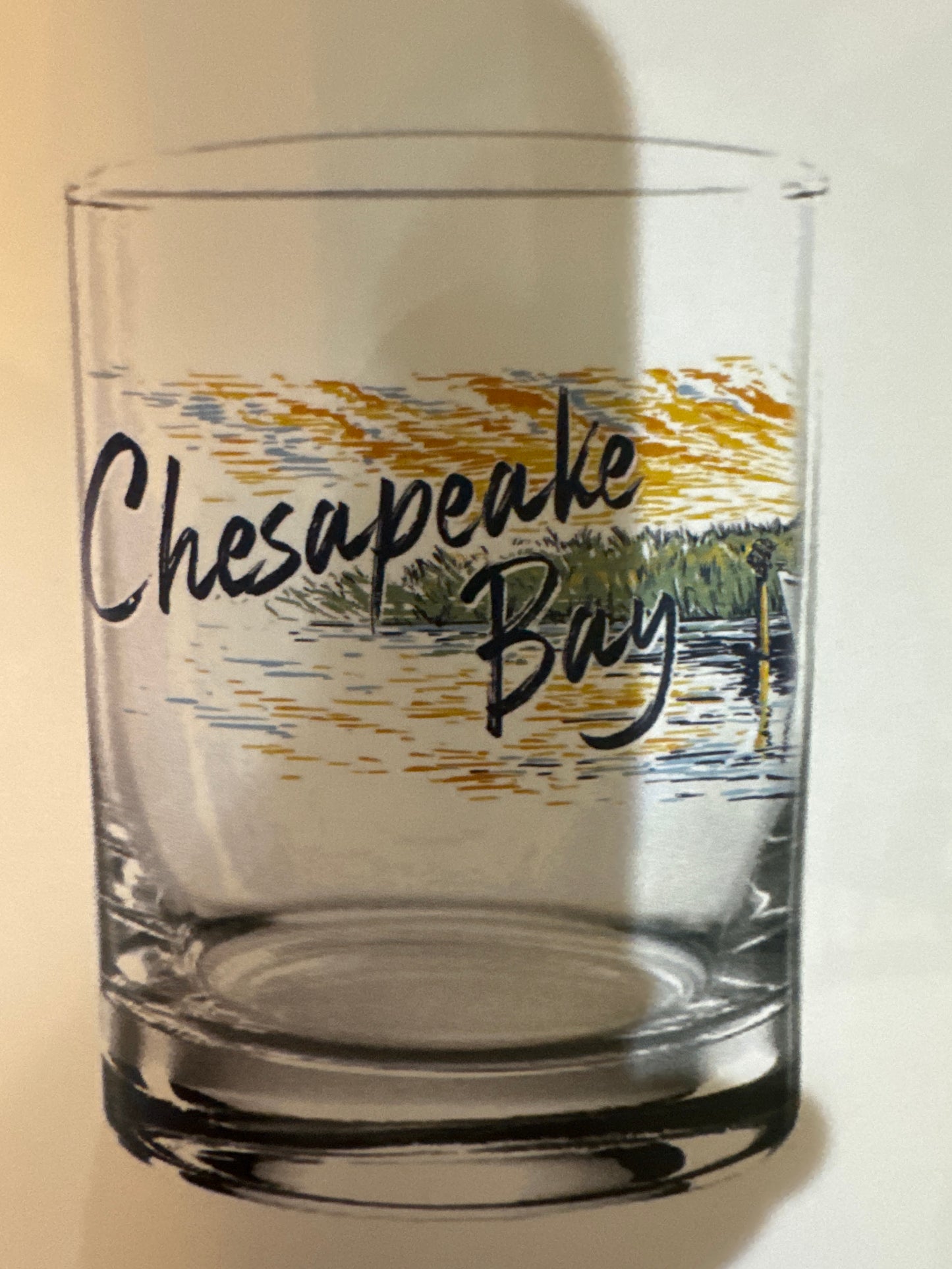 Chesapeake Bay scene wrap rocks glass