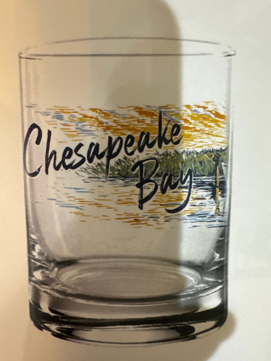 Chesapeake Bay scene wrap rocks glass