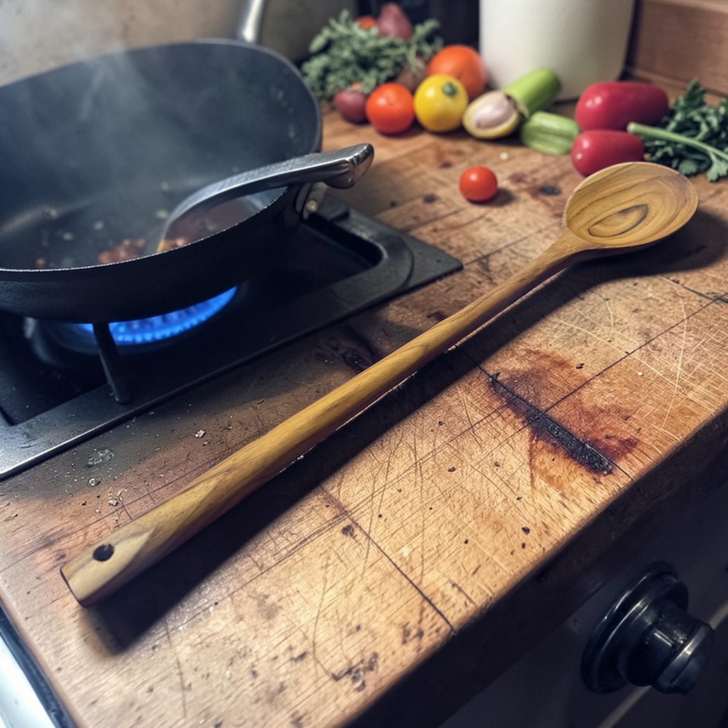 13" Teak Spoon – Handcrafted in Bali